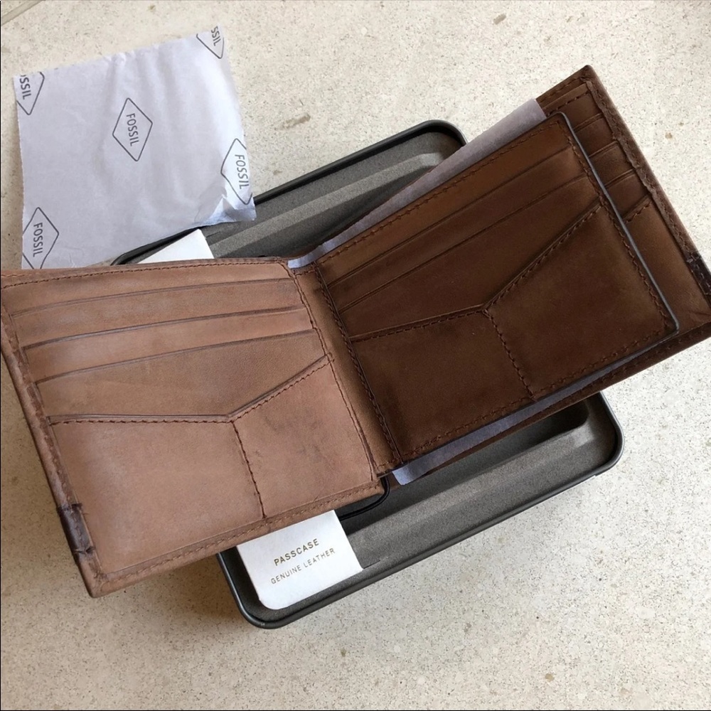 Fossil Tri-Fold MEN’S Leather Wallet - Picture 3 of 8